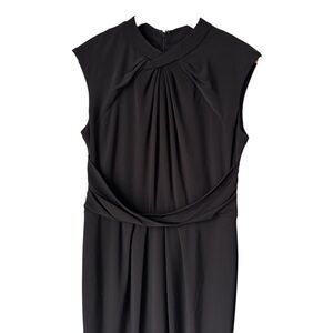 Adrianna Papell Black Sleeveless Ruched Cocktail Career Dress, 8